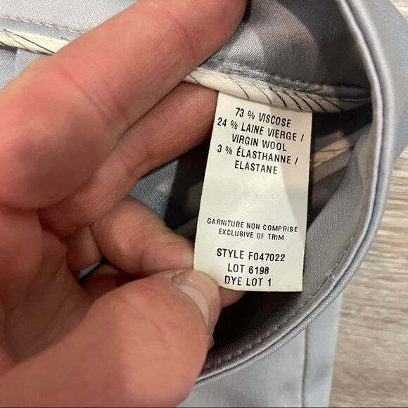 Josef Silver Color Flat front Straight pants Satin Stretchy Treasure Low Rise - Picture 6 of 9